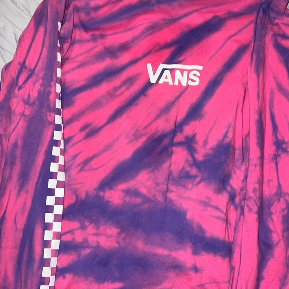 vans tie-dye checkered long sleeve